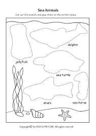 Sea Animals Worksheet For Kindergarten 1st Grade Lesson Planet