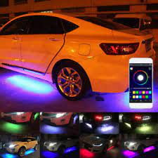 Rgb Led Under Car Tube Strip Underglow Body Neon Light Kit Phone App Control Zy Ebay