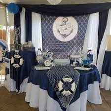 Custom Backdrop Baby Shower Beach Nautical Photo Booth Etsy In 2021 Nautical Baby Shower Boy Sailor Baby Showers Baby Shower Nautical Theme