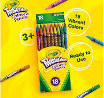 Crayola Twistables Colored Pencils - Assorted Lead - Clear Plastic Barrel -  18 / Set