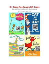 Dr Seuss Qr Code Read Along Qr Codes Reading Seuss Qr Code Activities
