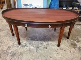 148.54 kb, 1500 x 1500. Antique Small Mahogany Oval Coffee Table W Drawer Nice Long Valley Traders