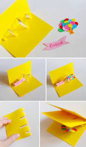 With the folded side facing you, cut two 1.5 inch slits. Good Luck Card Diy Pop Up Cards Cards Handmade Birthday Cards Diy