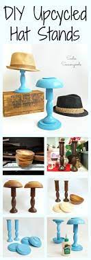 Diy Hat Stand From Wooden Candlesticks And Bowls Diy Hat Stand Diy Hat Wooden Candle Sticks