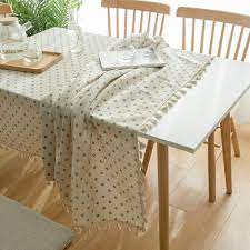 The edges of the tablecloth sewn finished with a lace design adding a delicate and elegant style; Pastoral Rectangular Linen Cotton Cloth Tablecloth Fabric Daisy Flower Printed Home Kitchen Dining Room Table Cloths Ornament Tablecloths Aliexpress