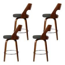 Chair set wood new pads set kitchen living room dining room 4x chairs immediate. Set Of 4 Wooden Bar Stools Swivel Bar Stool Kitchen Chairs Charcoal Fa