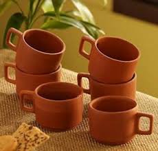 The earth store ceramic handcrafted microwave safe white marble round tea cup/coffee cup set ideal best gift for friends, family, home, office use, kitchen cup (set of 6, 150 ml). Earthen Clay Handmade Tea Cups Coffee Mugs Indian Kulhad 150 Ml Set Of 6 Cups Ebay