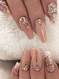 70 Gold Nail Designs For Your Next Trip To The Salon In 2020 Gold Nail Designs Queen Nails Coffin Nails Long