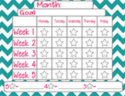 positive behavior weekly reward chart chevron design