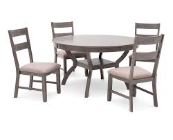 Grigio 5 Pc Dining Room Set Is Streamlined With Contemporary Styling In Cool Gray Finish Furnit Kitchen Table Chairs Round Dining Room Sets Rowe Furniture