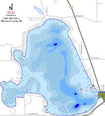 Lake Mitchell Map Wexford County Michigan Fishing Michigan