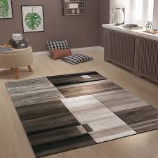 Details Zu Teppich Modern Kariert Gestreift In Braun Beige Dicht Gewebt