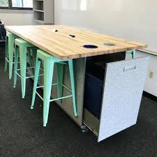 Edison Ed Table W 6 Stools 36 H Storage Bins With Lids Simple Storage High Stool