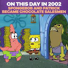 Unique aesthetic stickers featuring millions of original designs created and sold by independent artists. Spongebob Squarepants On This Day Spongebob And Patrick Sold Chocolate Facebook