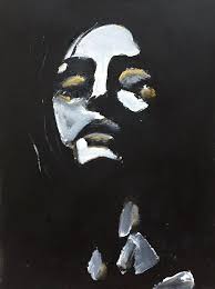 Black And White Acrylic Painting Portrait Black And White Portrait Painting Original Acrylic Painting Original Watercolor Painting Mixed Media P Silhouette Wall Art Modern Painting Portrait Painting