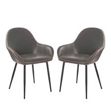 Find furniture & decor you love at hayneedle, where you can buy online while you explore our room designs and curated looks for tips, ideas & inspiration to help you along the way. Glitzhome S 2 Mid Century Modern Vintage Gray Leatherette Dining Arm Chair 1005202154 The Home Depot