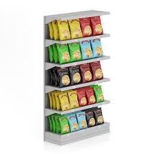Market Shelf Potato Chips 3d Model Ad Shelf Market Potato Model In 2020 Supermarket Shelves Food Display Stands Shelves