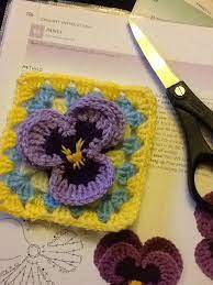 Crochet Pansy Square Crochet Mood Blanket 2014 Granny Square Crochet Pattern Crochet Squares Afghan Granny Square Crochet