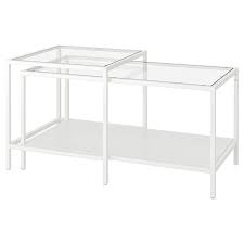 Le verre nécessite peu d'entretien. Vittsjo Tables Gigognes Lot De 2 Blanc Verre 90x50 Cm Ikea