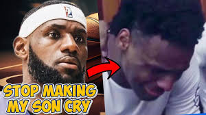 LEBRON JAMES TRAUMATIZED PHOTO OF BRONNY JAMES CRYING TEARS AFTER USC BLOW  OUT LOSS TO MUCH PRESSURE