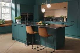 I like that it's a muddy teal that doesn't scream although it is dramatic by the depth of the color. Press Loft Image Of Sleek Teal Modern Kitchen Island For Press Pr