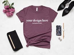Free T Shirt Mockup Bella Canvas 3001 Mockup Heather Maroon Bordeaux Psd Free Psd Mockups In 2020 Mockup Free Psd Free Packaging Mockup Free Psd Mockups Templates