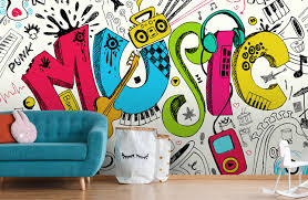 Add musical arts describing musical notes, guitars pianos, jazz saxophone, vinyl, treble and different types of music wall arts. Music Wallpaper Wall Murals Wallsauce Uk