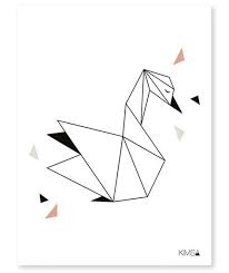 The tutorial requires 8 pieces of paper the size of 7.5 cm * 7.5 cm. Origami Play Zwaan Poster Origami Zwaan Geometrische Tekening Origamidieren