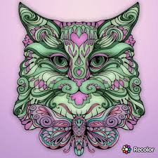 Butterfly With Cat Owl Gradient Colors With Shadow Effect In 2020 Geometric Tattoo Gradient Color Color