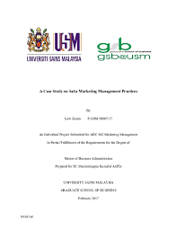 Doc A Case Study On Sasa Marketing Management Practices An