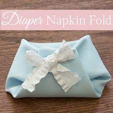 Diaper Napkin Fold For Baby Showers Linentablecloth Napkin Folding Napkins Baby Shower Napkins