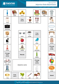 adjective order esl games activities worksheets