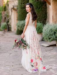Bold Romantic Barcelona Wedding Reception With A Floral Dress Green Wedding Shoes Wedding Dresses Colored Wedding Dresses Floral Wedding Dress
