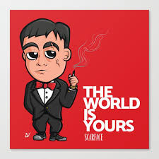 Scarface 40th birthday/gangster/cuban / birthday at 40. Scarface The World Is Yours Canvas Print By Wallacedesignco Drawing 700x700 Download Hd Wallpaper Wallpapertip