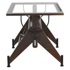 Studio Designs Aries Glass Top Drafting Table Sonoma Brown Clear Glass 13310 Glass Top Table Drafting Table Glass Desk Office