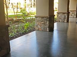 concrete water based stain matches hawaii resort tile