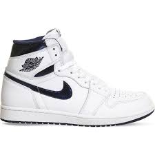 Nike Air Jordan 1 Retro High Top Trainers Leather Shoes Men White Leather Sneakers White Leather Shoes