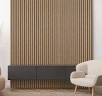 Luxury American White Oak (Grey Felt) Acoustic Slat Wood Wall Panels