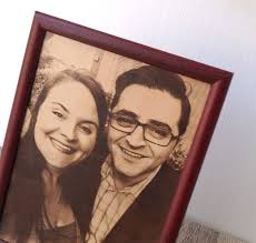 3rd Anniversary Gift, Leather Picture, Laser Engraved Photograph