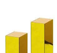 Set/2 Gold Mirror Acrylic Plinths