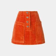 Corduroy The World S Most Unsexy Fabric Makes A Cool Comeback A Line Skirts Skirts Orange Skirt