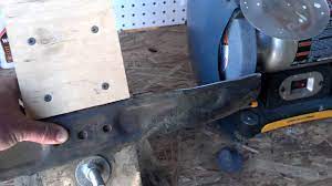 Make sure the blade does not get hot. Sharpen Lawn Mower Blade Jig Youtube