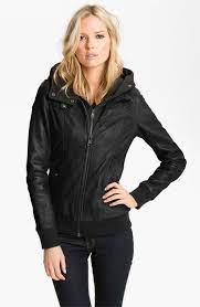 Soia Kyo Leather Jacket With Removable Hoodie Liner Nordstrom Leather Jacket Jackets Fashion