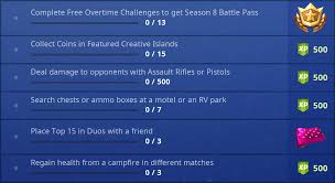 Fortnite arbeitet an eine customizing skin funktion! Fortnite Overtime Challenges Now Available Earn Skins Xp And S8 Battle Pass Fortnite News