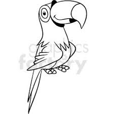 Bird Cartoon Pictures Black And White Cartoon Parrot Black White Vector Clipart Royalty Free Clipart 411645 In 2020 Vector Clipart Clip Art Royalty Free Clipart