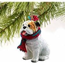 Bulldog Miniature Dog Christmas Ornament White Dog Christmas Ornaments Dog Ornaments Christmas Dog