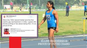 Check spelling or type a new query. Ellen Degeneres Is Proud Of Dutee Chand Youtube