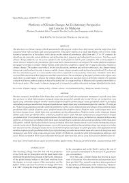 Pdf Platforms Of Climate Change An Evolutionary Perspective And Lessons For Malaysia