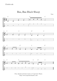 Easy down in the valley ukulele tutorial for beginners. Baa Baa Black Sheep Free Easy Ukulele Tab Sheet Music Ukulele Tabs Ukulele Tabs Songs Ukulele Songs