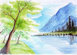 Colour Landscape Pencil Drawing Images Wallpaper Landscape art pencil drawings pencil sketches landscape scenery landscape artist scenery drawing pencil cool landscapes landscape sketch drawing scenery.